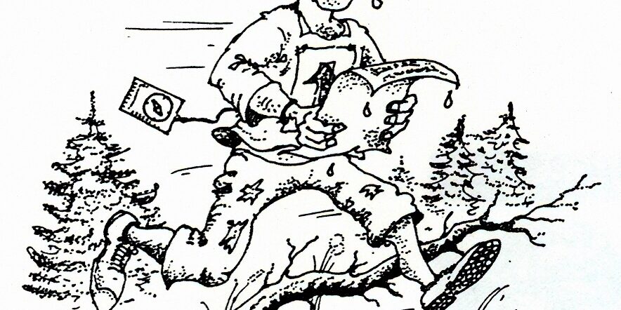 Tegning til et program i anledning af et feltsportsmesterskab i 1987